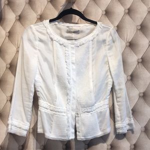 Prada White 100% Cotton Blouse 40
